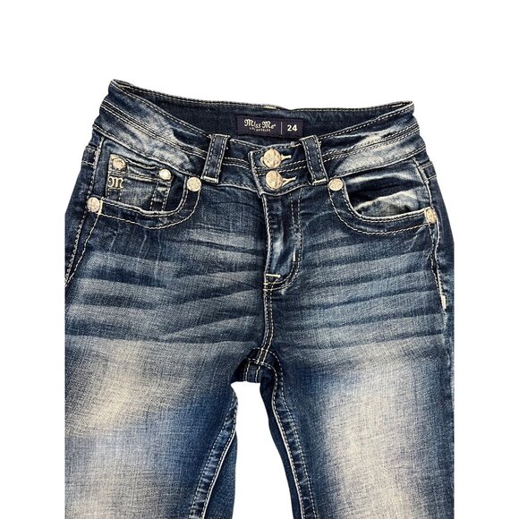 Miss Me Curvy Skinny Blue Jeans Women's Size 24 Dark Wash Denim - Picture 5 of 8